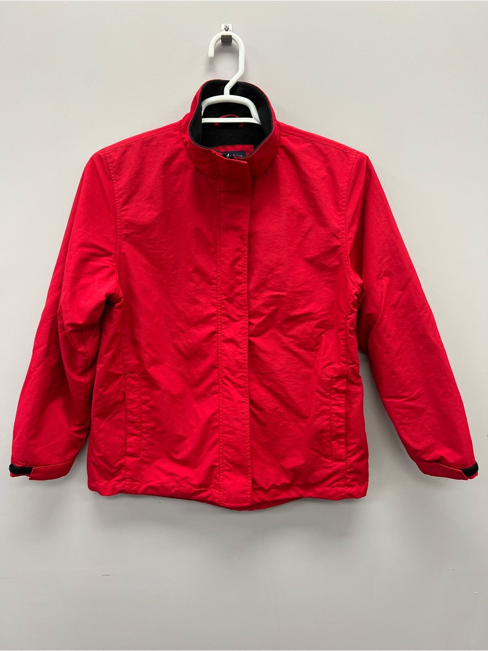 Lands’ End Red Lightweight Fleece Lined Zip-Front Jacket Women's S (6-8)